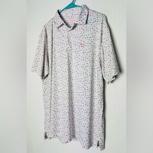 Rhoback Performance Polo Shirt Apres Ski Golf All Over Print Men’s Size XL